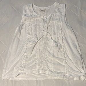 Lucky Brand White Sleeveless Blouse